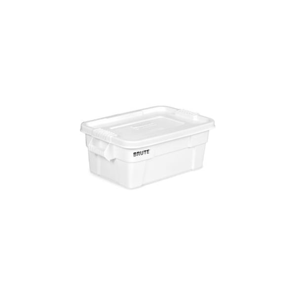 Rubbermaid Commercial Storage Tote W/ Lid, 14 gal, 27-1/2 in L x 16-3/4 in W x 10-3/4 in H, White, 6 PK FG9S3000WHT - main